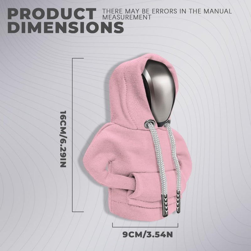 RGOAANC Gear Shift Hoodie, Gear Shift Cover, Fashionable Hoodie Automotive Gear Shift Knob Protector, Car Accessories Mini Sweater Gear Shift Knob Cover for Car Gear Shift Levers (Pink) - Image 2